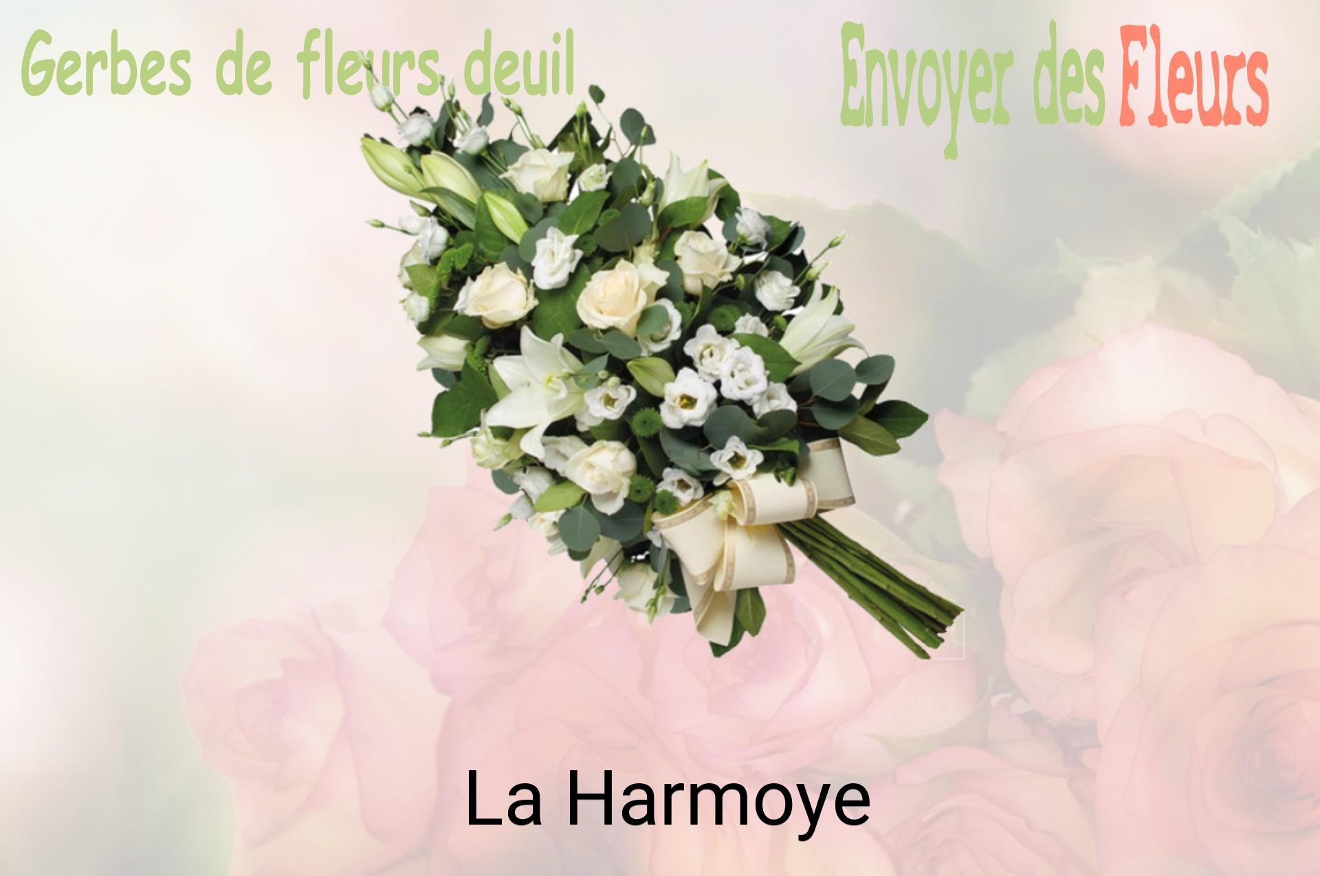 Gerbe de fleurs de deuil livrée à La Harmoye